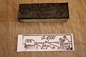 1960s Printing Letterpress Printer Block Decorative Print Cut BIT O' JOY #120 - Picture 1 of 1