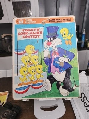 vintage Looney Tunes 1978 Warner Brothers extra thick frame puzzles - Image 1 of 4