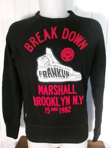 Pull sweat noir Franklin & Marshall Varsity S noir imprimé velours rouge Italy - Picture 1 of 7