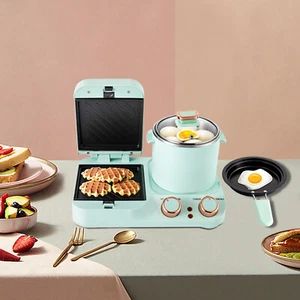 3in1 Breakfast Station Electric Mini Toaster Bread Breakfast Sandwich Maker NEW - Picture 1 of 13