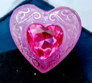 Women's Heart Shape Ring Pink Center w Lipgloss BLING 💎 Jewelry Valentine's FUN - Picture 1 of 4