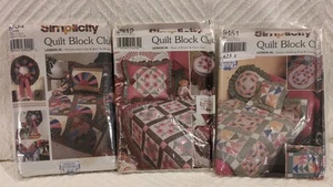 Lot of 3 Simplicity QUILT BLOCK CLUB Patterns Lesson #2, #4, #6 UNCUT - Picture 1 of 7