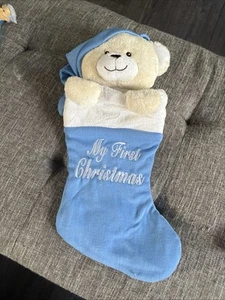 Mein erster Weihnachtsstrumpf blau Teddybär - Bild 1 von 8