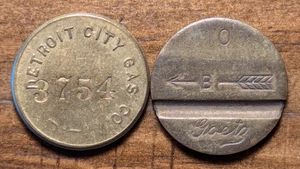Detroit, Michigan MI Detroit City Gas Co. 2147 Goetz Telephone Check Trade Token - Picture 1 of 2