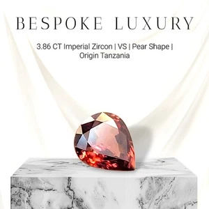 Exquisite 3.86 CT Unheated Imperial Zircon | Pear Shape | VS | Origin Tanzania - Picture 1 of 4