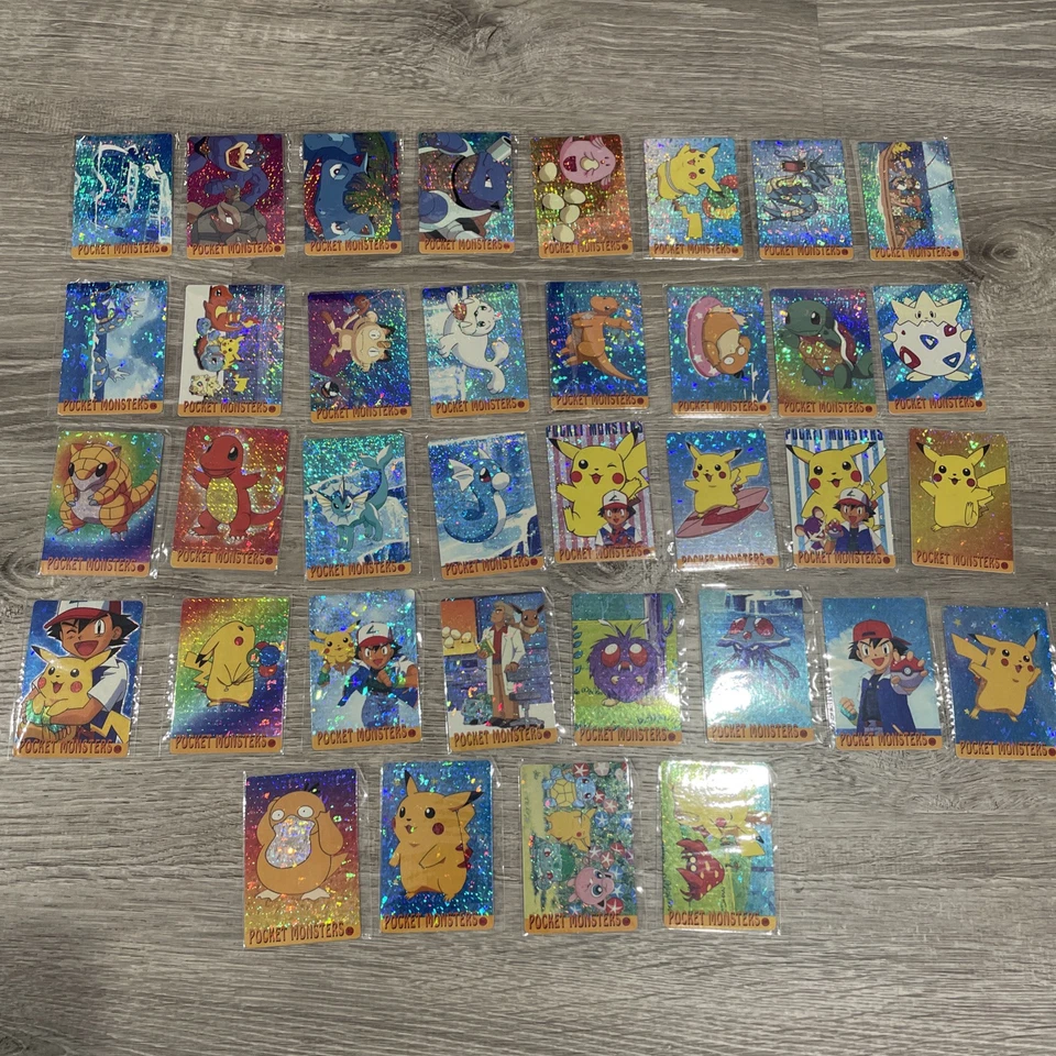 Pokemon Vintage Pocket Monsters Vending HOLO Prism Stickers (36 Cards) Laser - Image 1 of 4