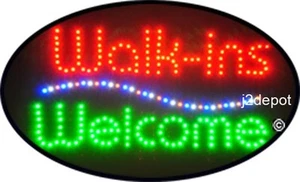 US-Verkäufer animiertes Walk-Ins Willkommen LED-Schild Neon. Video innen. 21"x13-1/2" - Bild 1 von 1