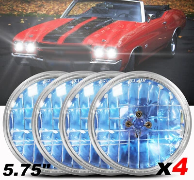 4PC For Chevy Chevelle 1964-1968 1970 5.75" 5-3/4" inch round Headlights hi/lo - Image 1 of 4