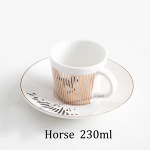 Spiegel Reflexion Tasse Kreatives Pferd Anamorphe Tasse Kaffee Tee Set mit Untersetzer - Bild 1 von 21