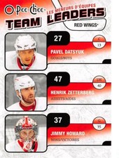 2010-11 O-Pee-Chee Team Leaders #TL11 Pavel Datsyuk/Jim Howard/Henrik Zetterberg