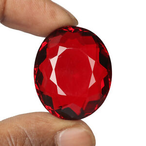 AAA+ Grade Extra Fine Blood Red Topaz Oval Cut 62.47 Ct Loose Gemstone YY-24