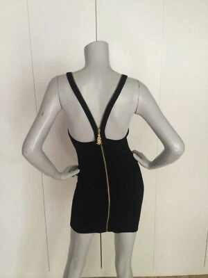 Ed Hardy By Christian Audigier Black Racerback Zip Dress Size S - image 1 of 4