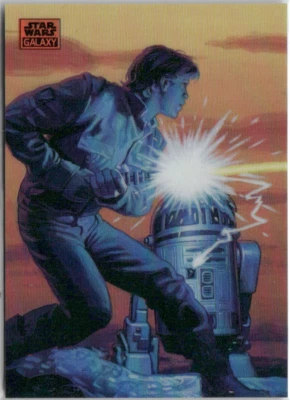 Luke Skywalker R2-D2 Topps Galaxy Chrome Star Wars 2024 #50 Orange Refractor /25 - Image 1 of 2