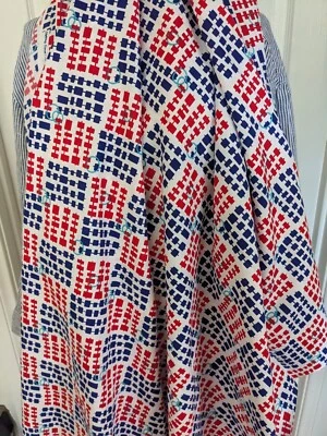 1.6 Metre Piece Red/ Wh/ Blue Cotton Quilters Stepping Stones  Craft, Quilting - image 1 of 4