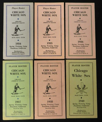 1934, 1935, 1936, 1937, 1938 & 1940 Chicago White Sox Baseball Media Guides Rare - Image 1 of 3
