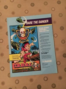 Fabtek Cabal Video Arcade Game Flyer, 1988 NOS - Picture 1 of 1