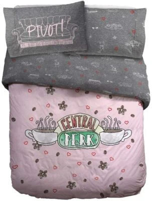 Friends Central Perk Duvet Cover Bedding Set Reversible Single Double