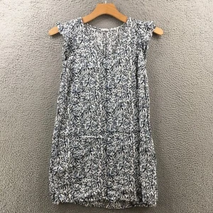 Lucky Brand Midi Dress Womens Medium Vneck Blue White Floral Sleeveless Casual - Imagen 1 de 13