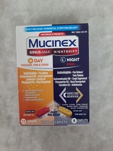 Mucinex Sinus Max, (12 Daytime Caps) & (8 Nighttime Caps) 20 Total Exp. 09/2025 - Picture 1 of 1