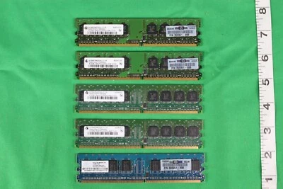 USED 5 X 512MB PC2-4200U DDR2, 2.5GB TOTAL ALL 1RX8, 3 INFINEON'S, 1 NANYA - Image 1 of 4
