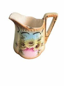 Vintage Milk Server Creamer Czechoslovakia Ceramic Floral Flowers Pitcher Estate - Picture 1 of 5