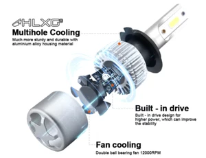 H4 HLXG Auto LED Headlight Bulbs Car & Truck 8000K Color fog lights 9003 - Pair - Bild 1 von 3