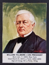 Vintage 1964 Millard Fillmore President General Mills Portrait Card