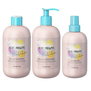 INEBRYA Kit Ice Cream Pro Volume Champú 300ml + Acondicionador 300ml + Spray 200ml - Imagen 1 de 1