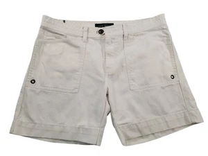 Lauren Ralph Lauren Women's Size 8 White Chino Denim Shorts Logo - Picture 1 of 7