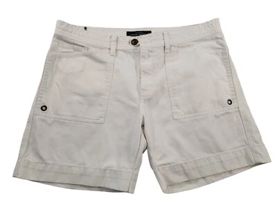 Lauren Ralph Lauren Women's Size 8 White Chino Denim Shorts Logo - Image 1 of 4