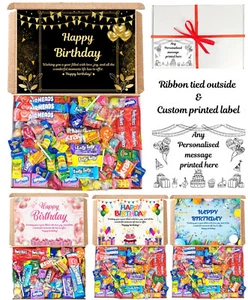 Caja de regalo de cumpleaños personalizada American Candy 100 piezas EE. UU. caramelo cumpleaños chocolate - Imagen 1 de 9