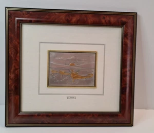 3D Art- 925 Sterling Silver & Vermeil - Boat Scene Framed - by L.Moroni Italy - Picture 1 of 10