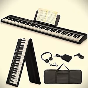 88-Key Digital Piano, Full-Size, Portable Foldable Semi-Weighted with 1000 Tones - Picture 1 of 8
