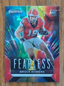 2024 Panini Prizm Draft Picks Brock Bowers Fearless Red Cracked Ice Rookie RC - Picture 1 of 2