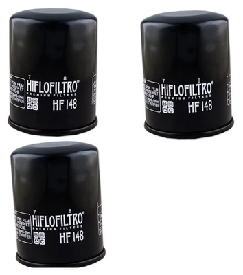 Filtro de óleo HF148 - Preto - Pacote com 3 para 01-20 Yamaha FJR1300/A/AE/ES - Imagem 1 de 4