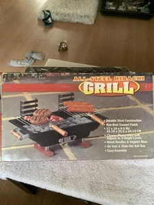 All Steel Hibachi Charcoal Grill 17"x10" New easy assembly adjustable tray ht - Picture 1 of 6