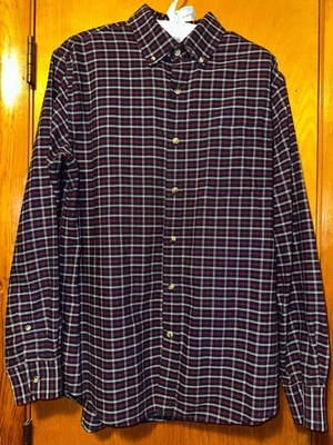 St Johns Bay Cuadros Botones Azul Marino y Rojo Informal Mediano  Foto 1 de 4