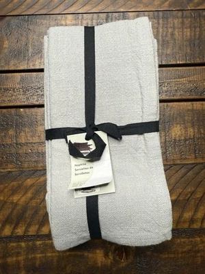 Juegos de 4 servilletas de algodón West Elm Slub 20" x 20" platino ¡Nuevo! Leer Foto 1 de 3