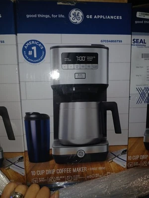 Ge G7CDABSSTSS 10-Cup Stainless Steel Drip Coffee Maker with Thermal Carafe - Image 1 of 3