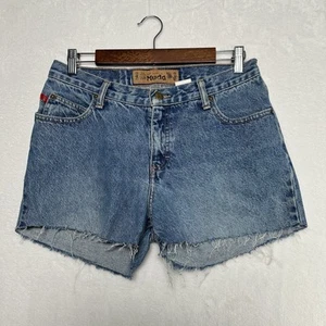 Vintage Mudd Jeans Cutoff Shorts Denim Raw Hem 90s Y2K Juniors Girls Size 12 - Picture 1 of 15
