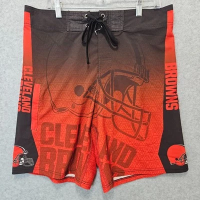 Cleveland Browns Board Shorts Mens Sz 34 Orange Swim Trunks NFL Team Apparel - Image 1 of 4