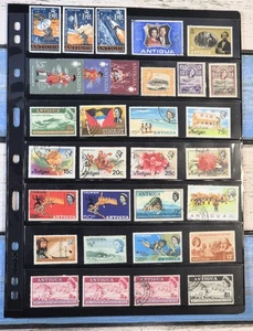 Sheet of Stamps - ANTIGUA Caribbean - Queen Elizabeth II 1950-60s M/U/LH/VF - Picture 1 of 1