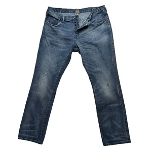 Pantalones de mezclilla PRPS para hombre 38 azul 100 % algodón desgastado botón-volar pierna recta - Imagen 1 de 11