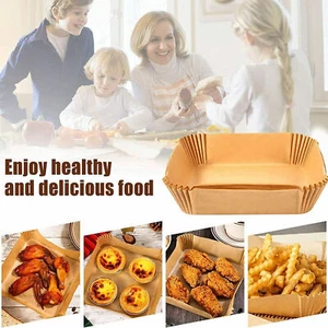 100 PCS Air Fryer Liners Disposable Paper Liner for Baking Roasting Microwave US - Picture 1 of 14