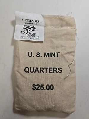 2005 D Minnesota Quarters U.S. Mint Bag Sewn Bag $25 - Image 1 of 2