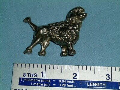 Vintage Plated CAST BRASS MODEL FRENCH POODLE Dog Desk-Top Paper-Weight • 7.50£