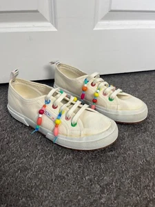 Rare SUPERGA x MIRA MIKATI Rainbow Bead TRAINERS Size UK 4 WORN ONCE - Picture 1 of 10