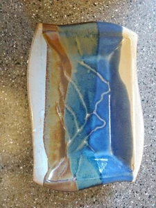 Doe Ridge Pottery Small Tray Multi-color Hills/Mountains Signed on Back - Picture 1 of 7