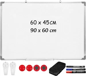 MAGNETIC WHITEBOARD SMALL LARGE WHITE BOARD DRY WIPE NOTICE OFFICE SCHOOL HOME - Picture 1 of 16