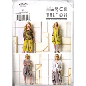 Vestido y chaqueta Vogue V8975 Misses L a XXL Marcy Tilton patrón de costura sin cortar - Imagen 1 de 2